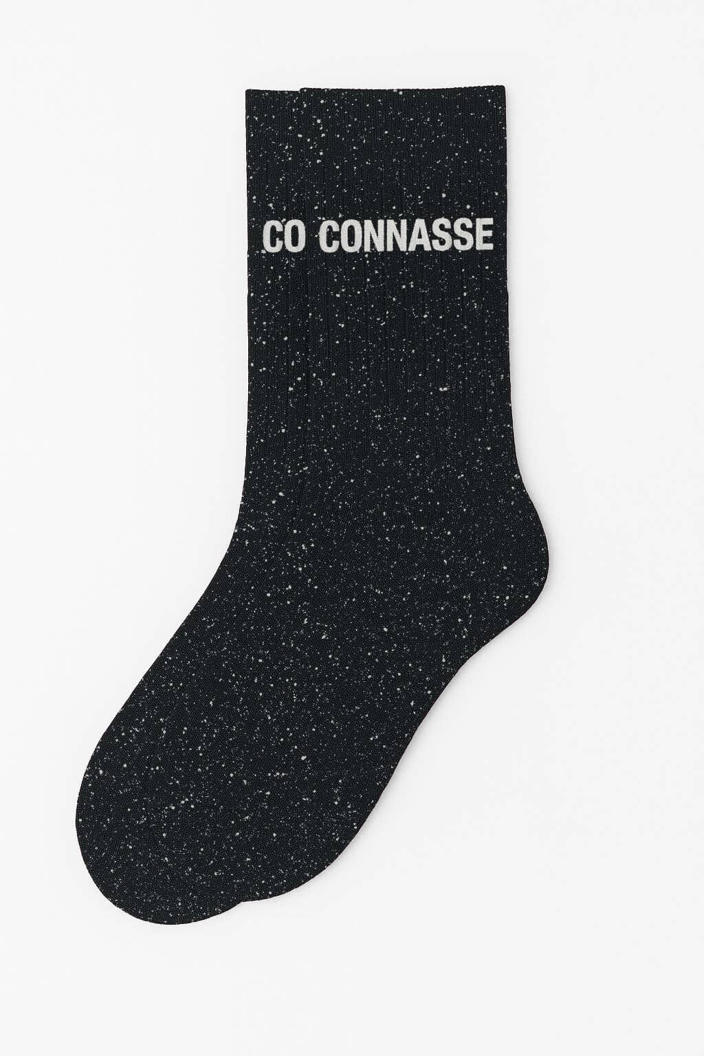 Chaussettes à Paillettes à Message "Connasse" Noir