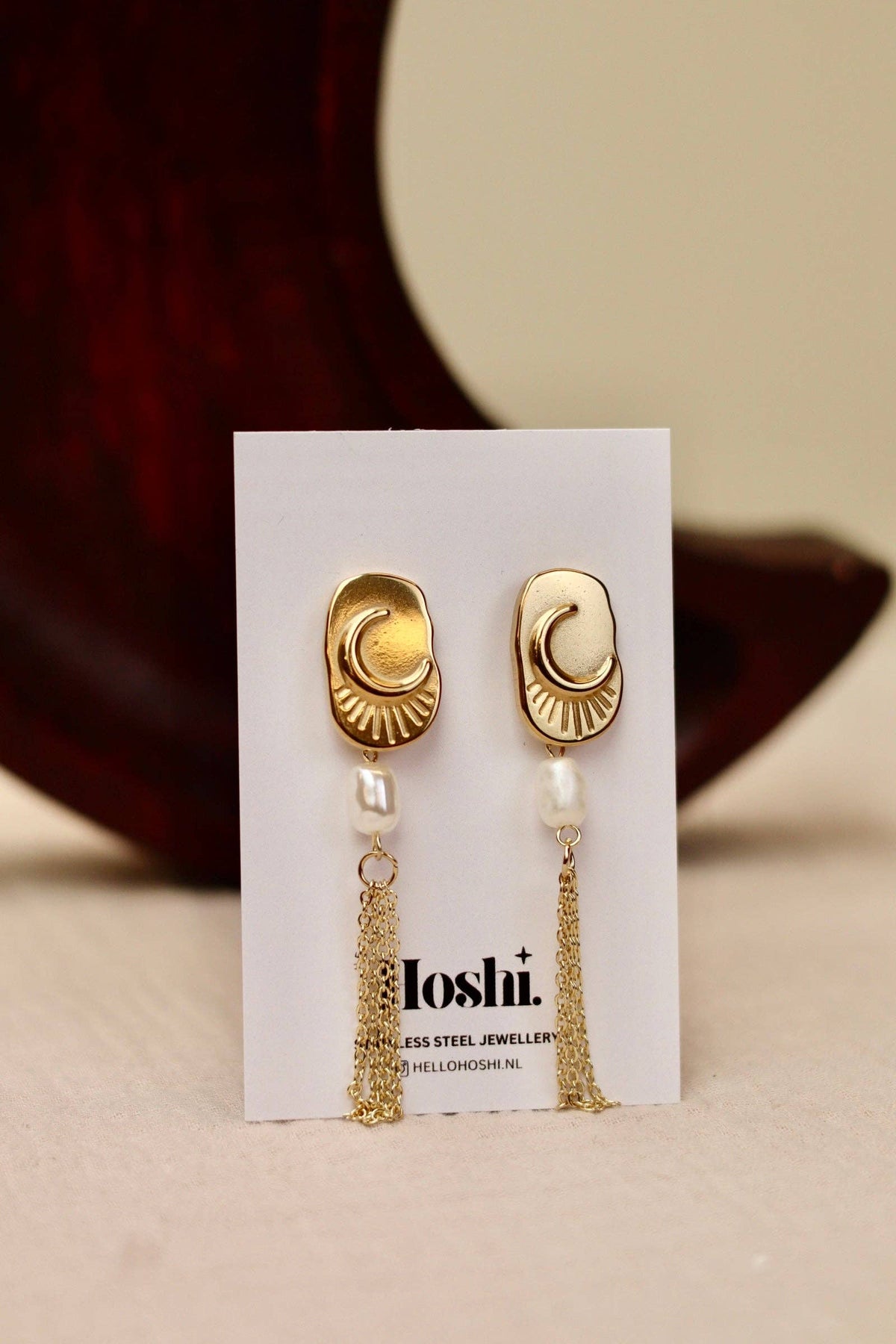 Boucles d’oreilles lune en acier inoxydable – Significations de la lune – photo 1 – Miss Cappuccino