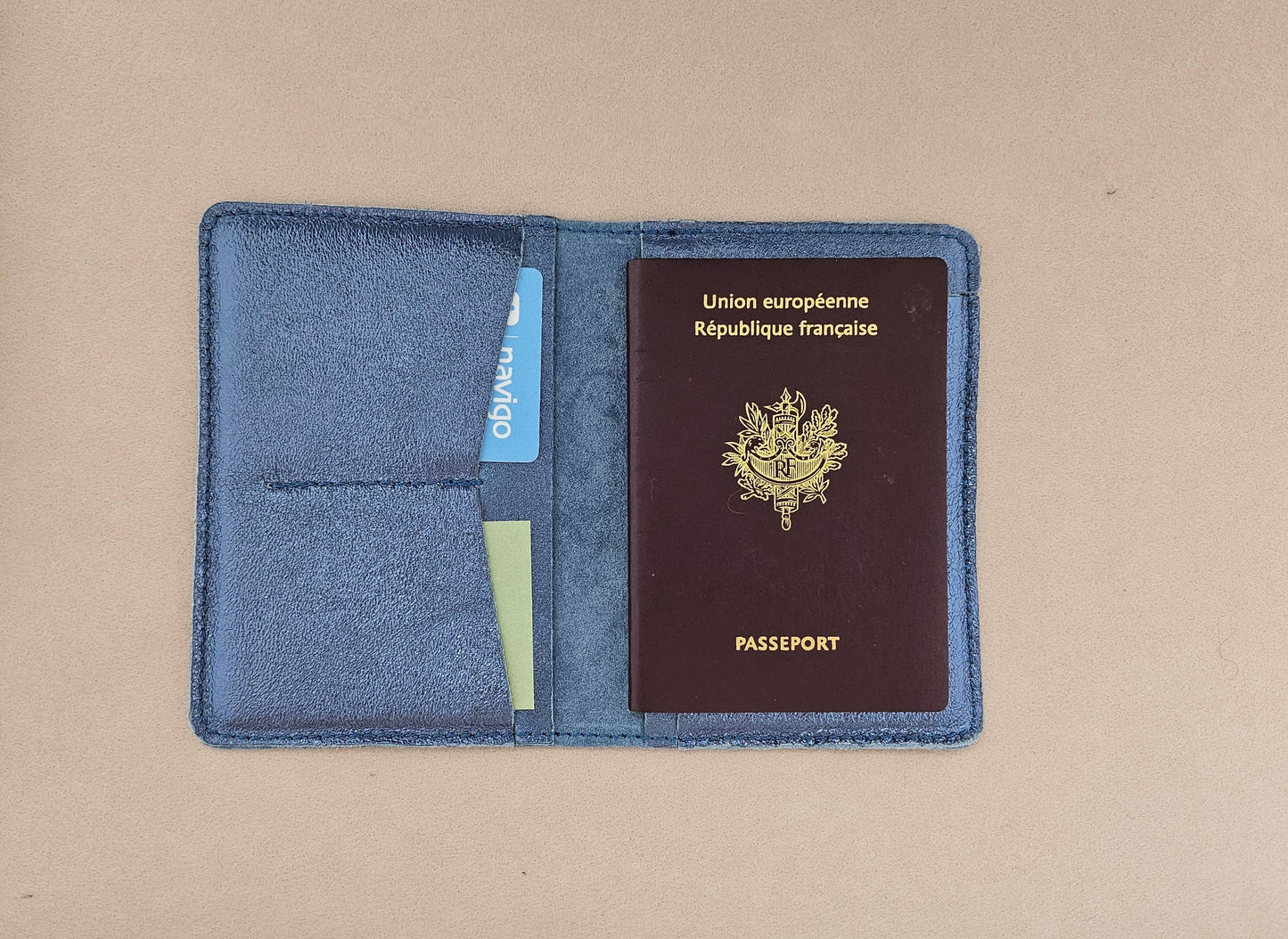 Porte passeport cuir: Rose clair