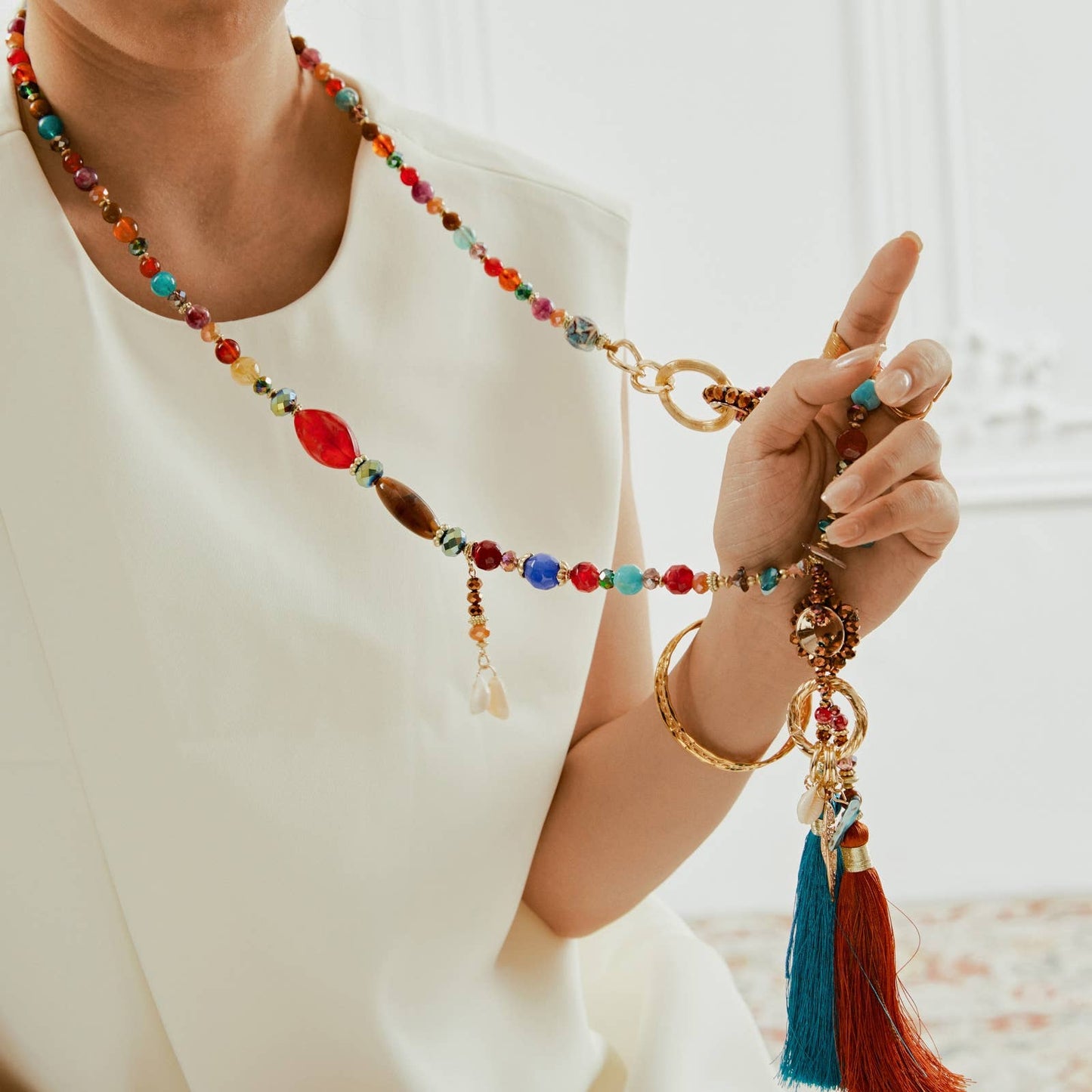 Collier sautoir résine - Danielle