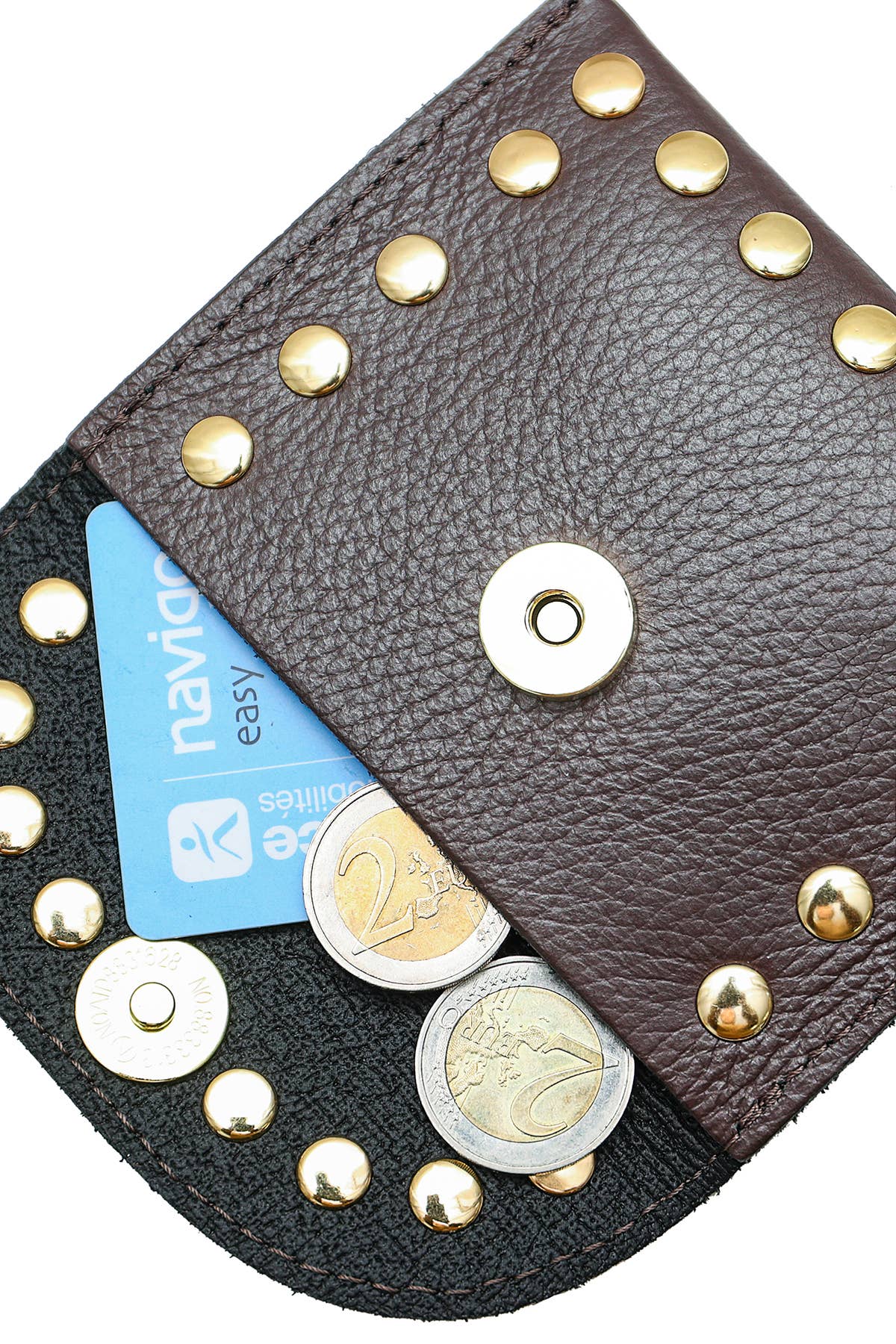 Porte-monnaie, cuir Petite Maroquinerie LEINA Chocolat