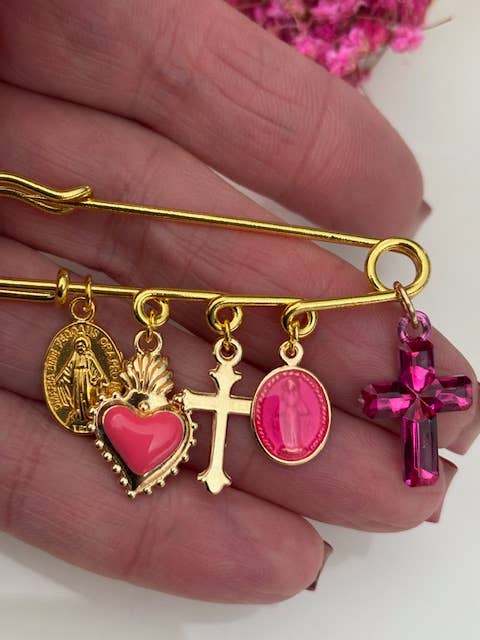 Broche ex voto fuchsia