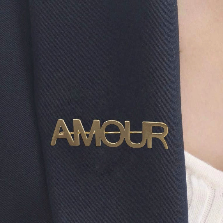 Broche amour acier inoxydable : Doré