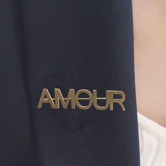Broche amour acier inoxydable : Doré