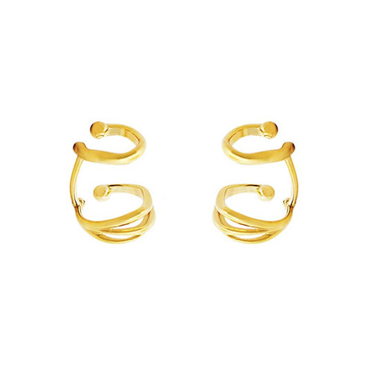 BIJOU D'OREILLE EARCUFF À DOUBLE ANNEAU ONDULÉ