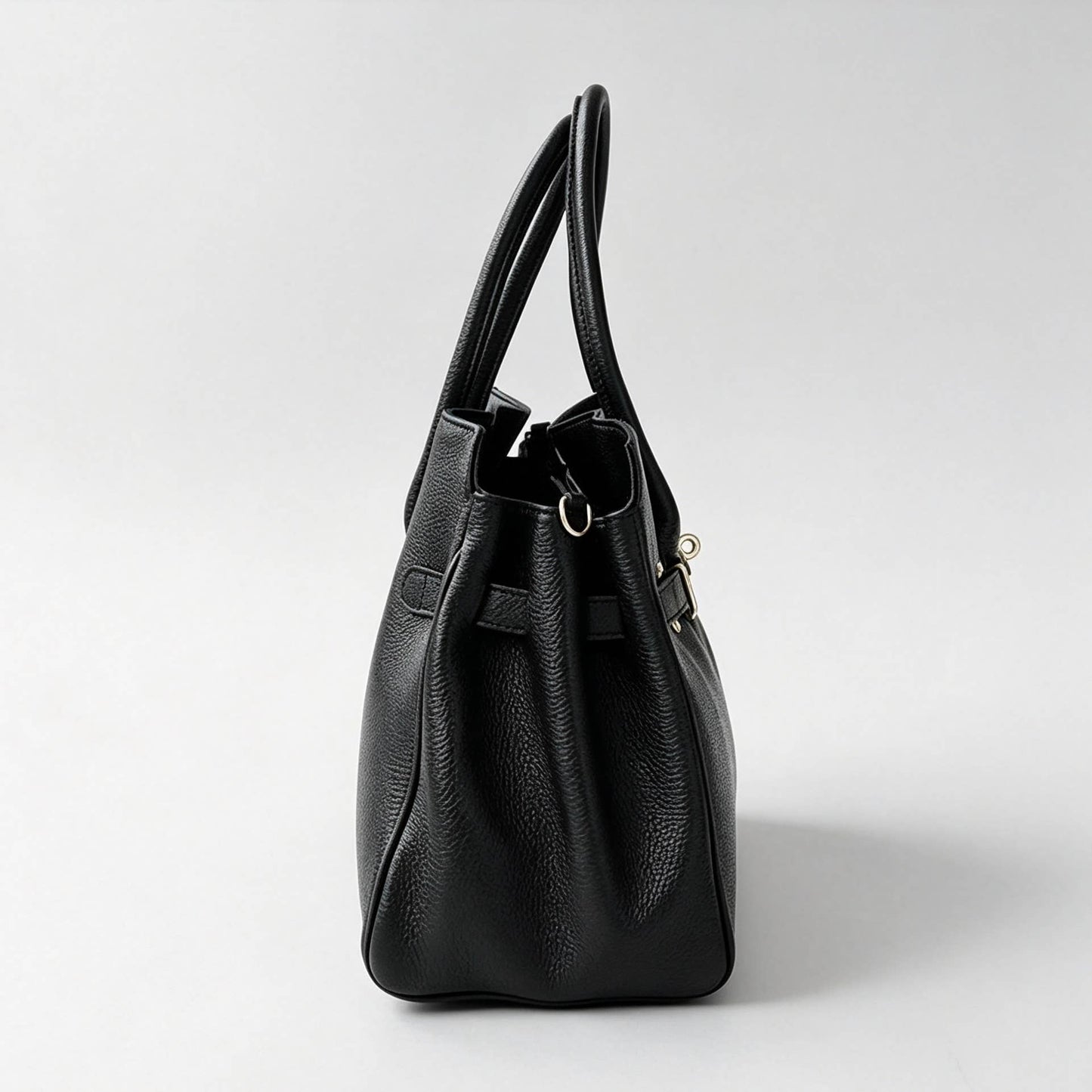 Sac à mains en véritable cuir martelé noir – Fabrication italienne
