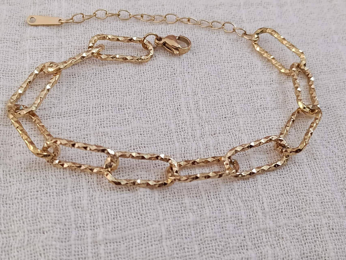 bracelet en acier, plaqué or 18 carats PVD