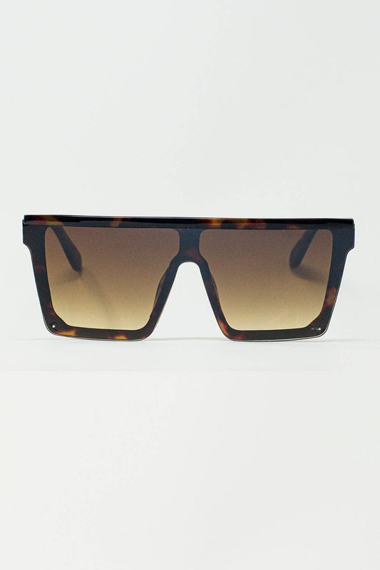 Lunettes de soleil style années 70 en marron: Marron / Taille unique