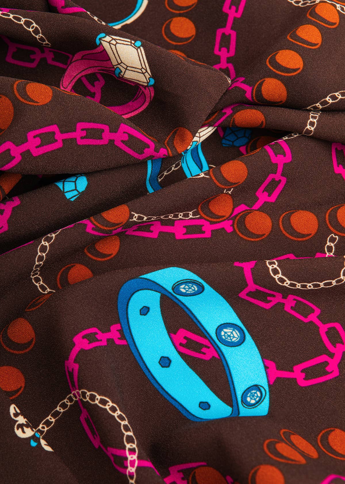 FOULARD JEWELS: Brun