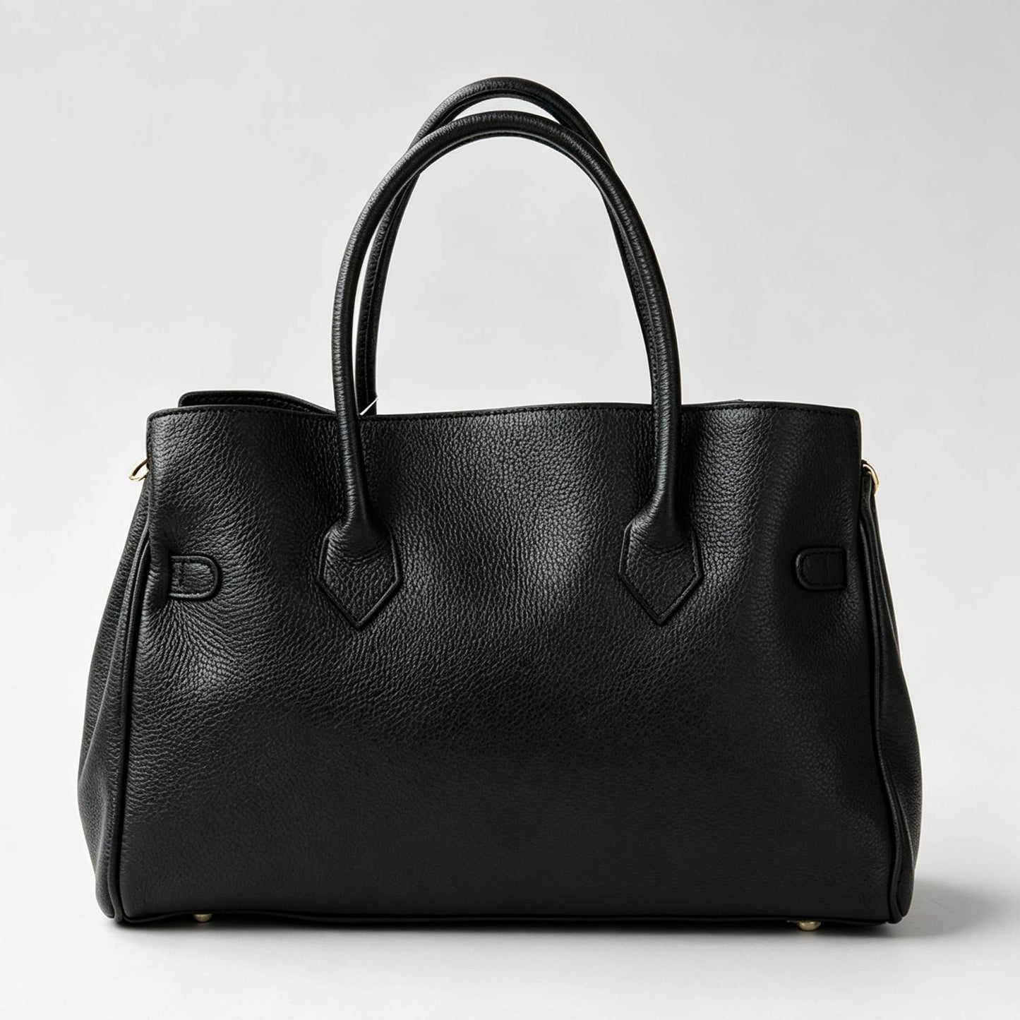 Sac à mains en véritable cuir martelé noir – Fabrication italienne