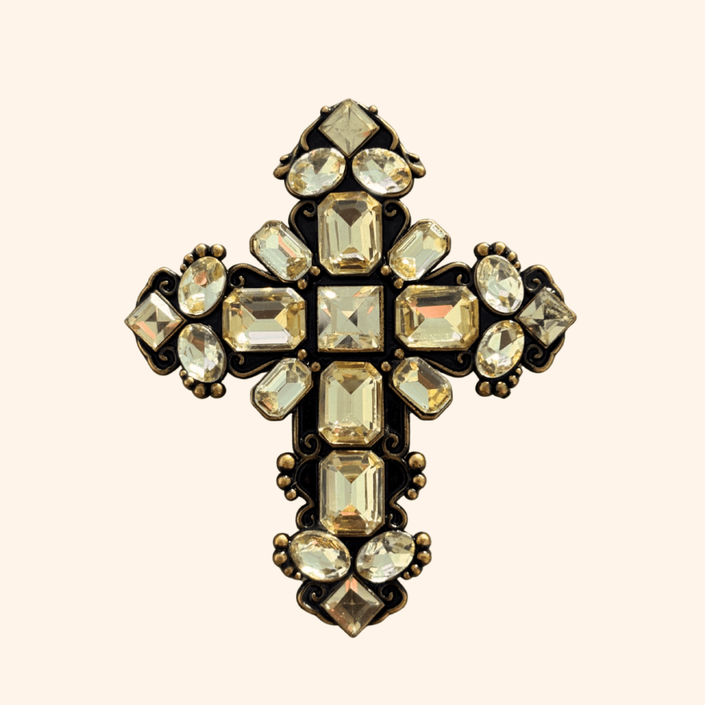 Clip Croix Versailles Jaune Aurore