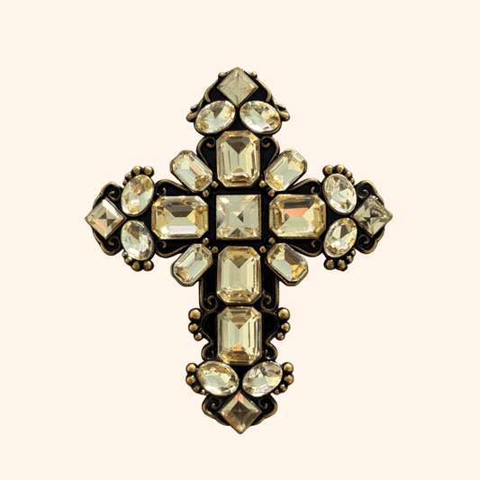 Clip Croix Versailles Jaune Aurore