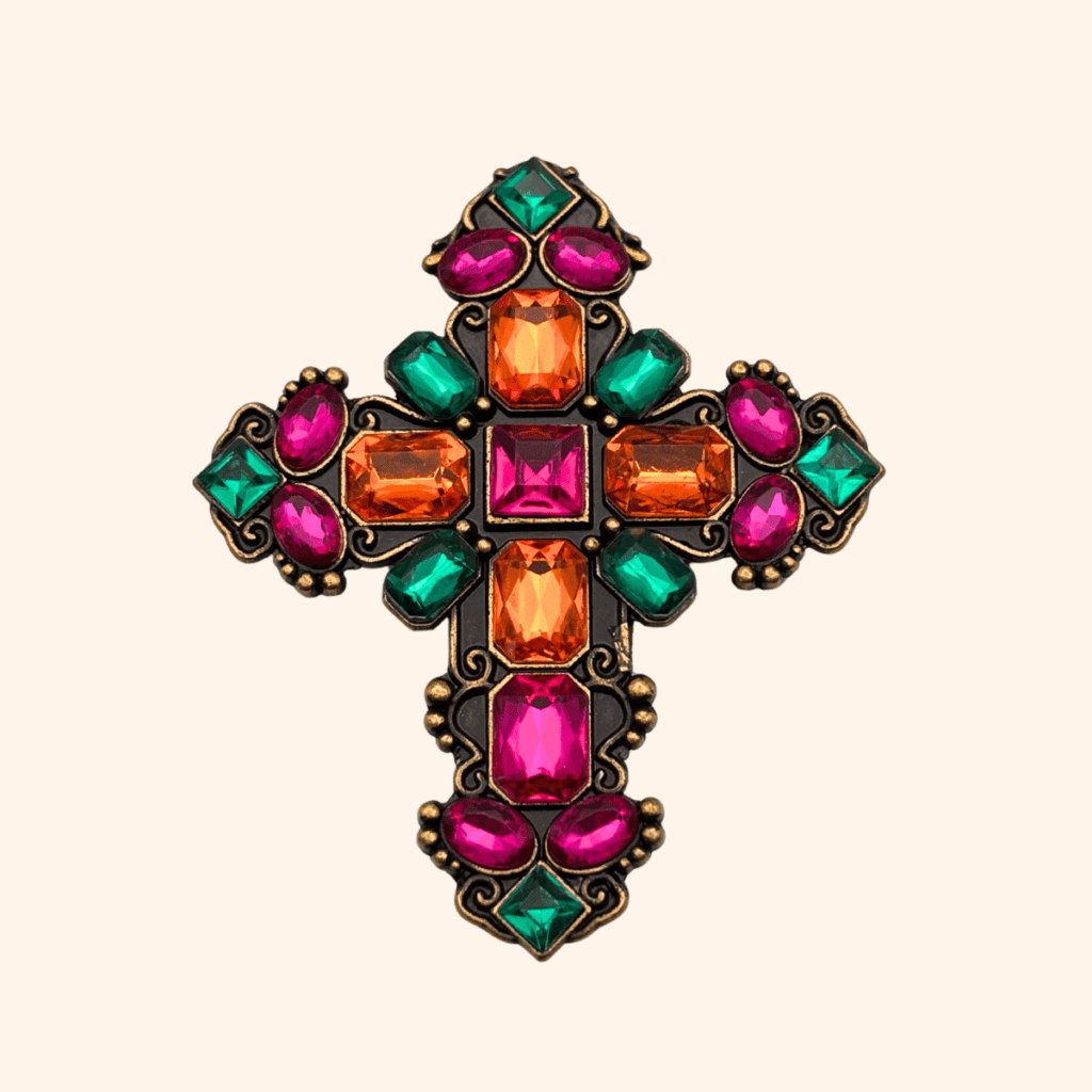 Clip Croix Versailles Polychrome