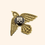 Clip L’oiseau Strass & perle Doré