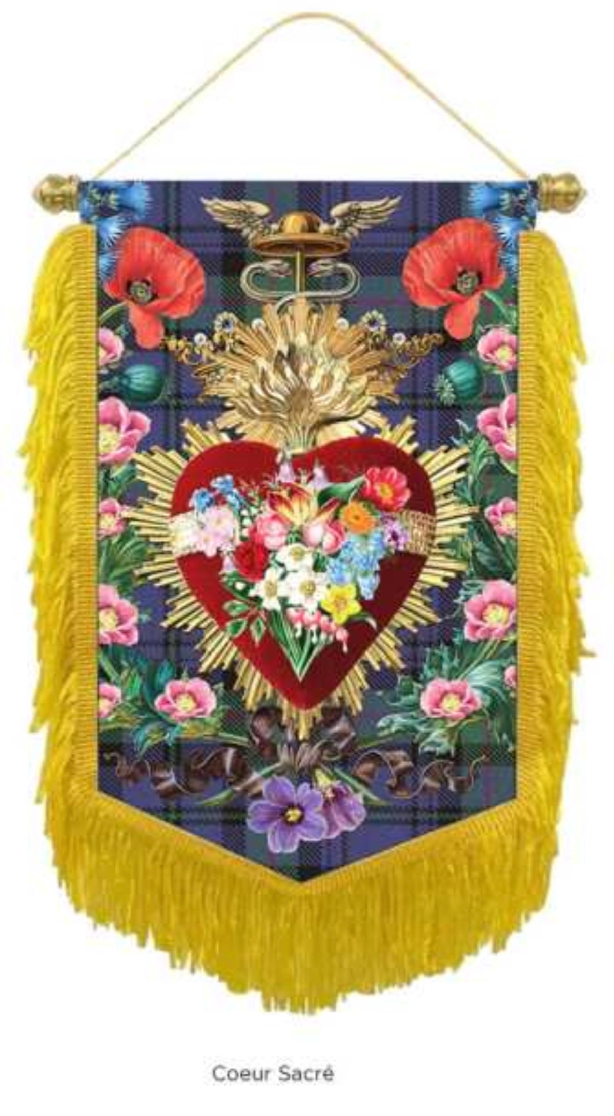 FANIONS ORNEMENTAUX 30X20cm COEUR SACRE