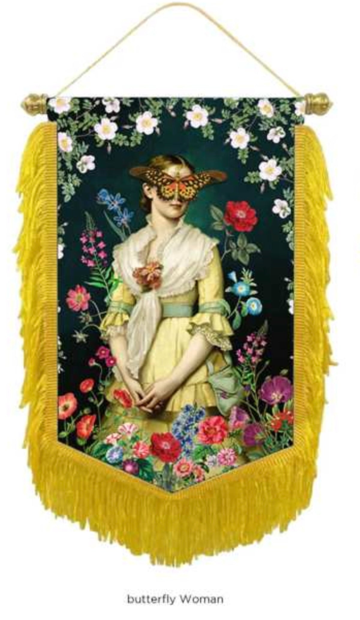 FANIONS ORNEMENTAUX 30X20cm BUTTERFLY WOMAN