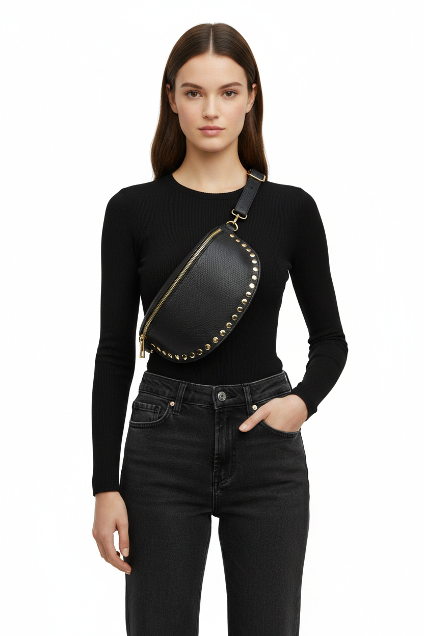 Sac Banane en cuir Noir
