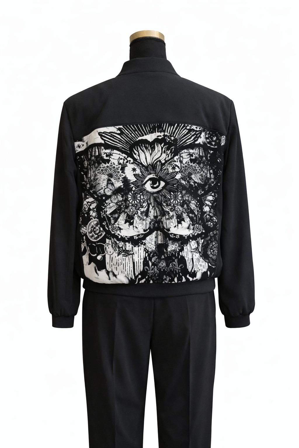 Veste bomber noire oversize – Pièce unique Miss Cappuccino x Voglio Bene
