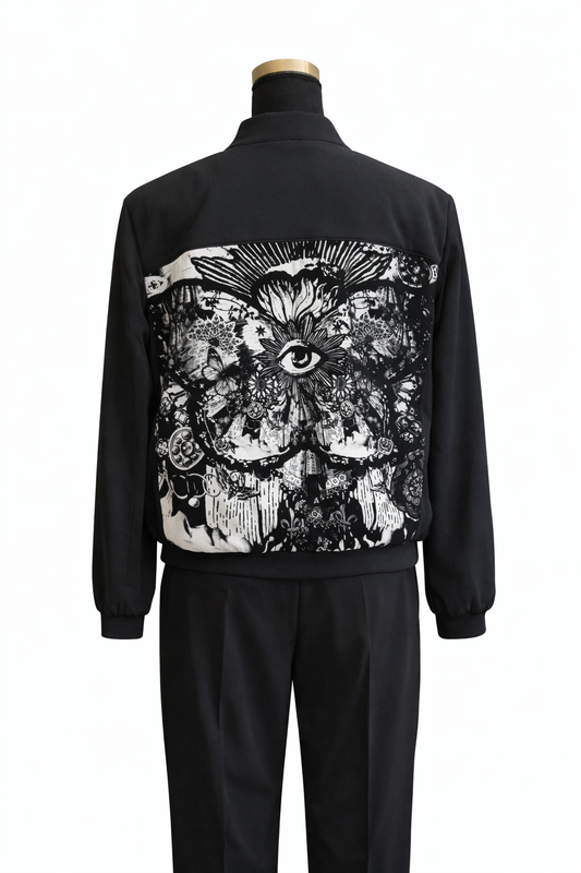 Veste bomber noire oversize – Pièce unique Miss Cappuccino x Voglio Bene