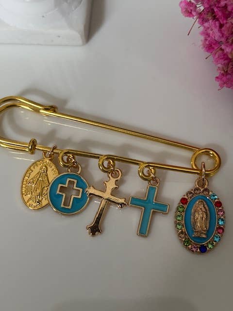Broche ex voto, bleu