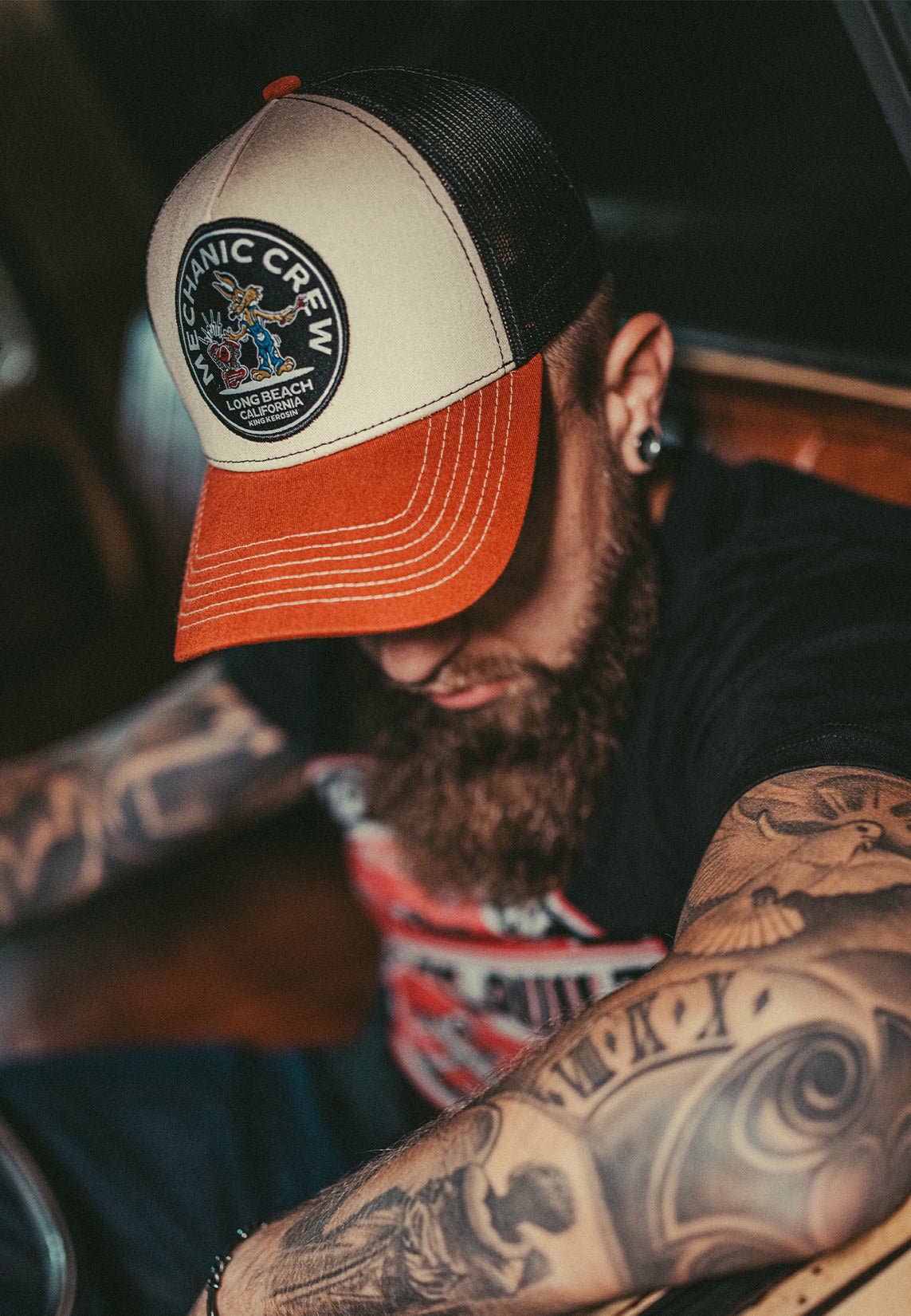 Casquette « Mechanic Crew » KING KEROSIN: Beige / Taille unique