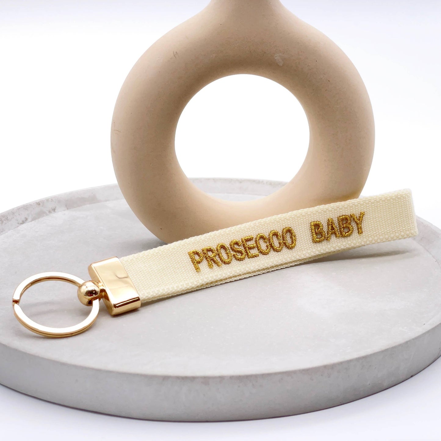 Porte-clés PROSECCO BABY, brodé tissé