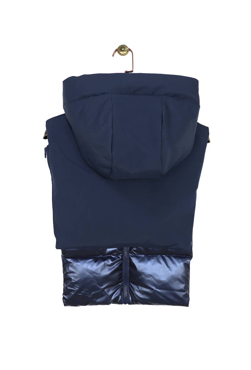 Capuche doudoune imperméable réversible : Bleu marine
