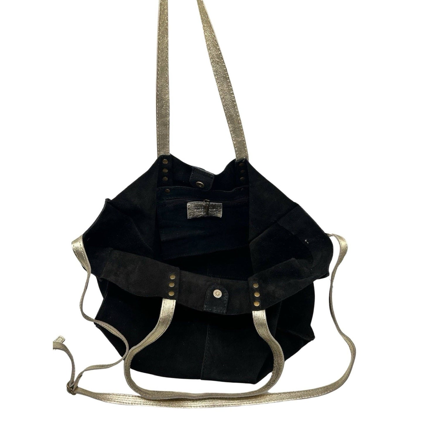 SAC EPAULE CUIR SUEDE GISELA: NOIR