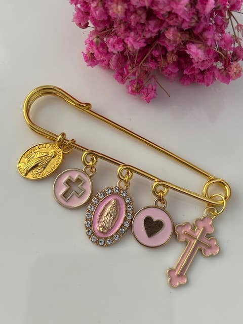 Broche ex voto rose