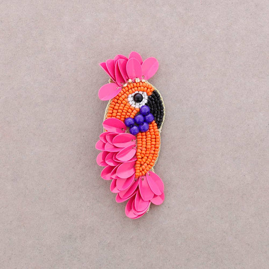 Broche Oiseau Paillettes: Fucsia – photo principale – Miss Cappuccino