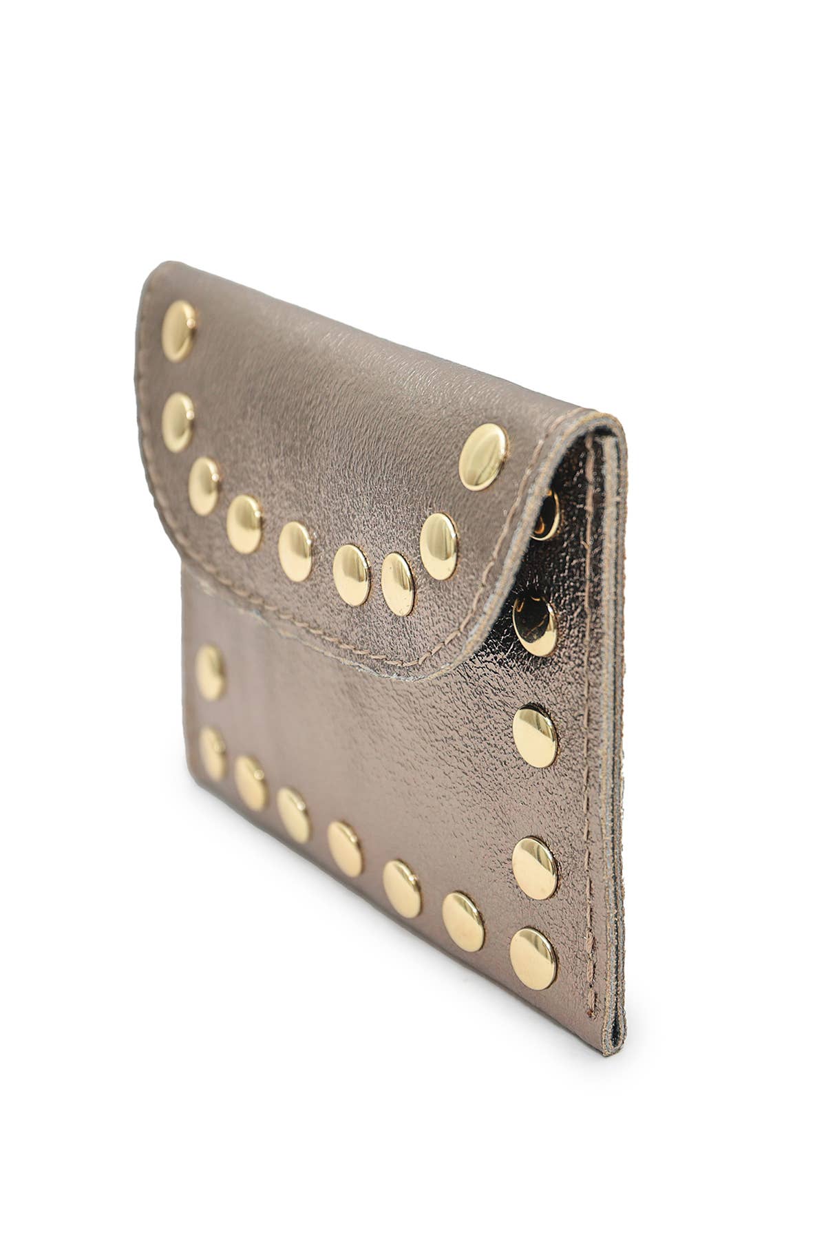 Porte-monnaie cuir Petite Maroquinerie  LEINA METAL Argent