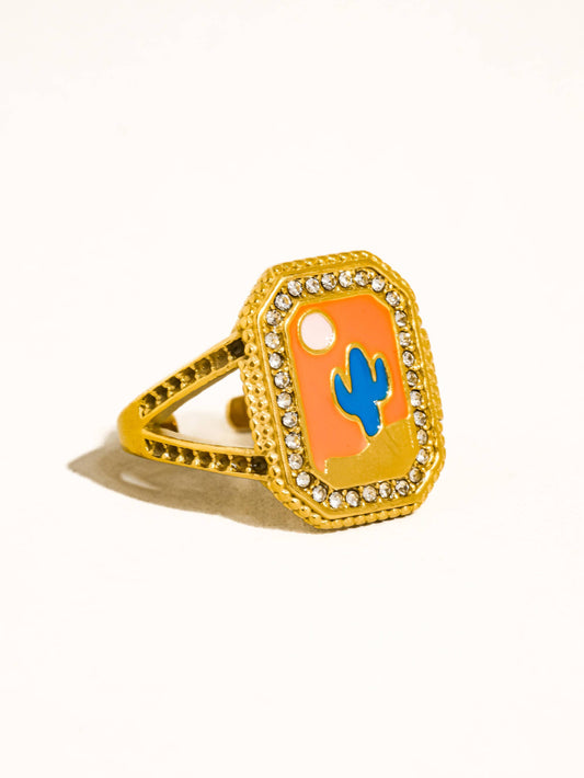 Bague Statement en plaquée Or 18carats  Lulora: Orange
