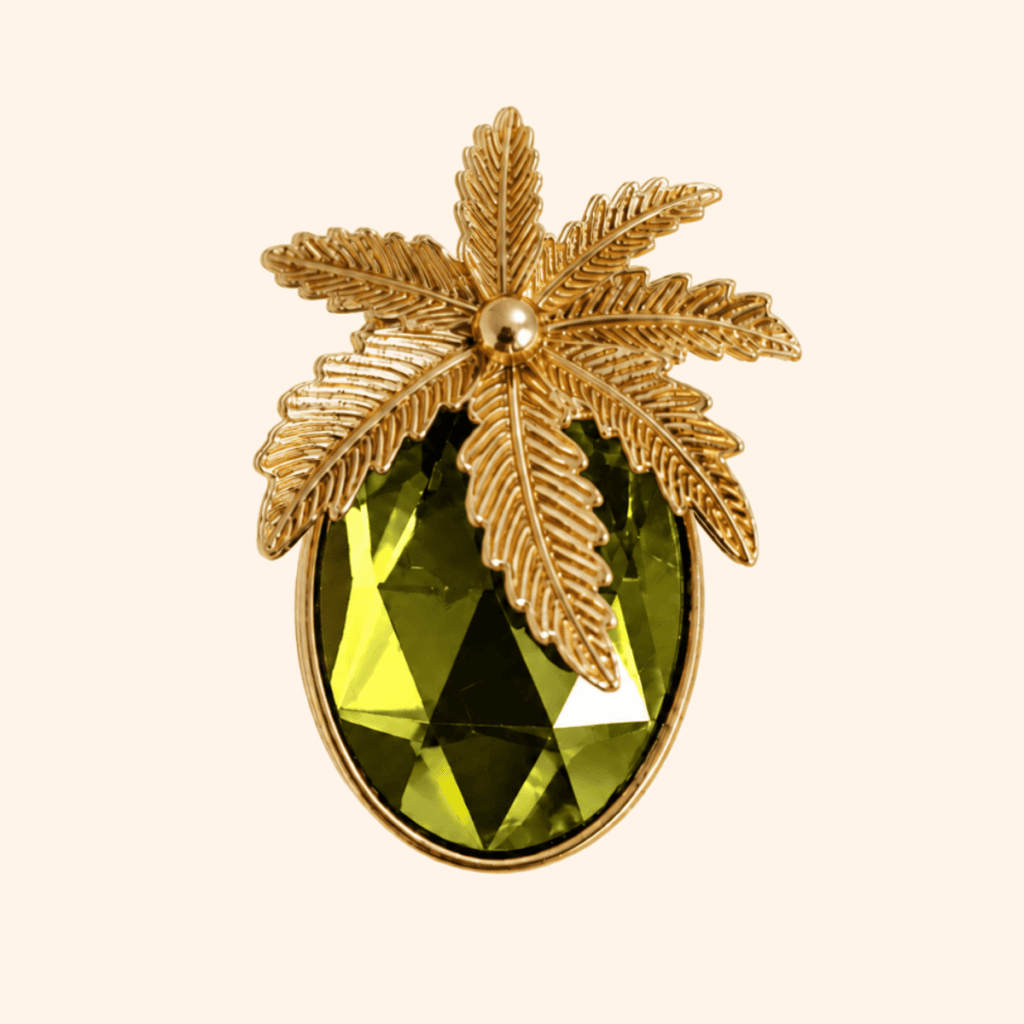 Bijou de bouton Palmananas VERT OLIVE – photo principale – Miss Cappuccino