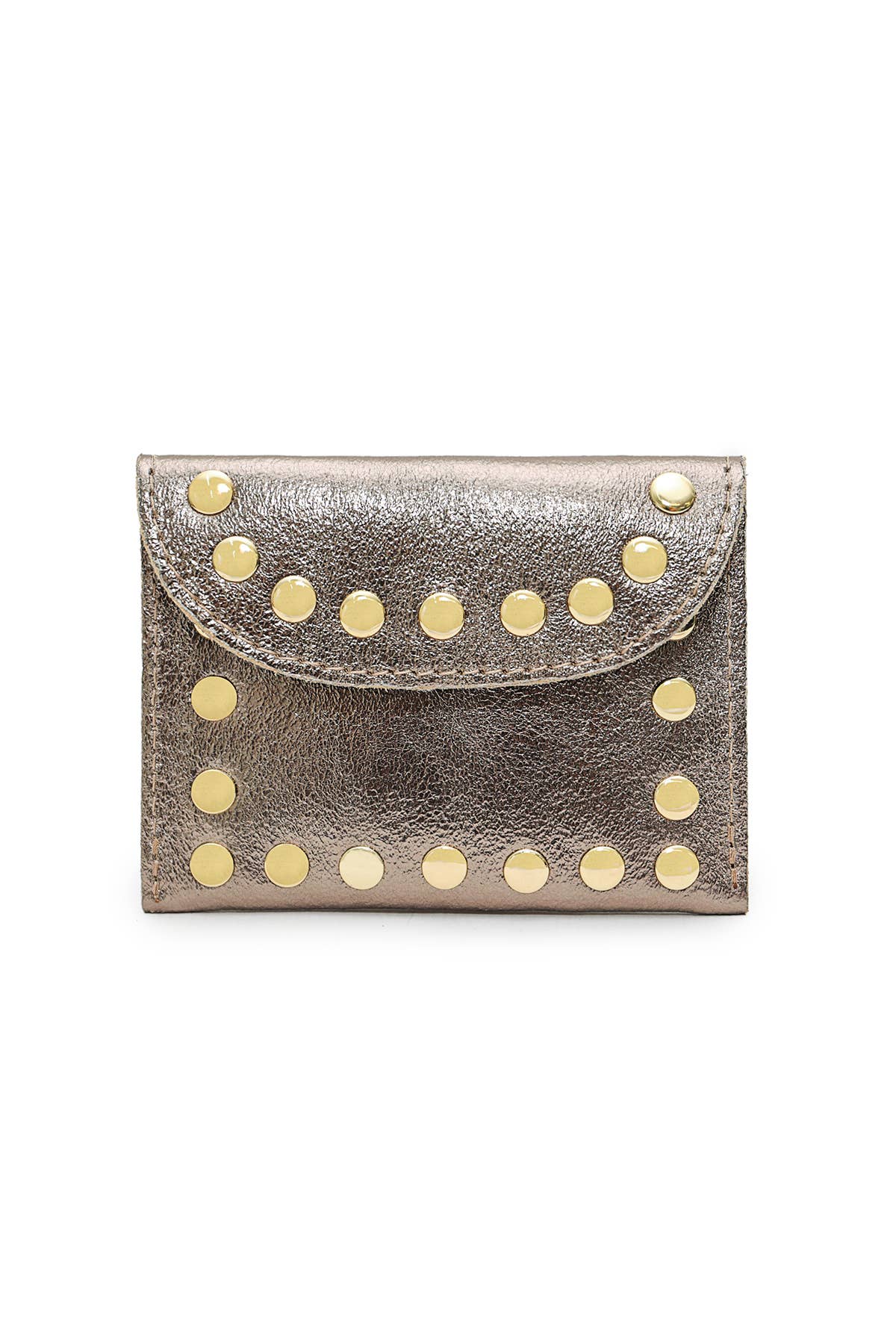 Porte-monnaie cuir Petite Maroquinerie  LEINA METAL Argent