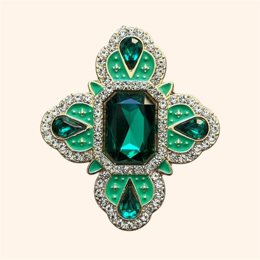 Clip Queen PENELOPE Emeraude & flashy Green