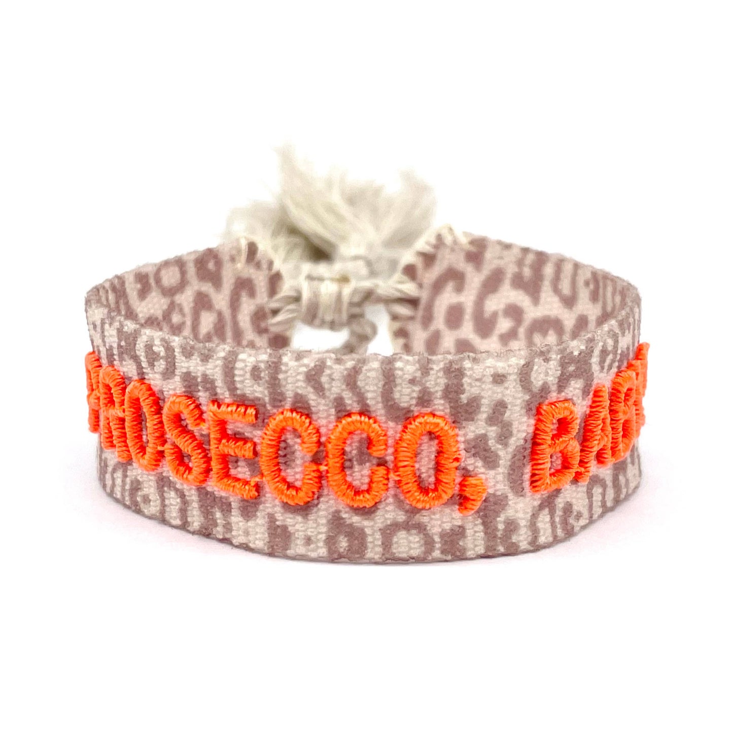BRACELET PROSECCO, BABY ! Bracelet à message tissé, brodé