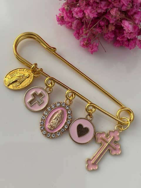 Broche ex voto rose