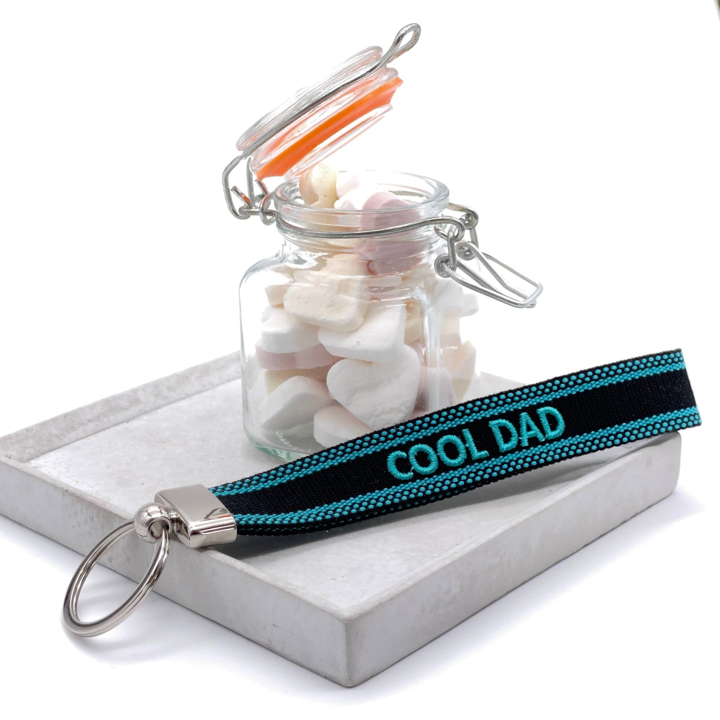 Porte-clés COOL DAD, tissé et brodé