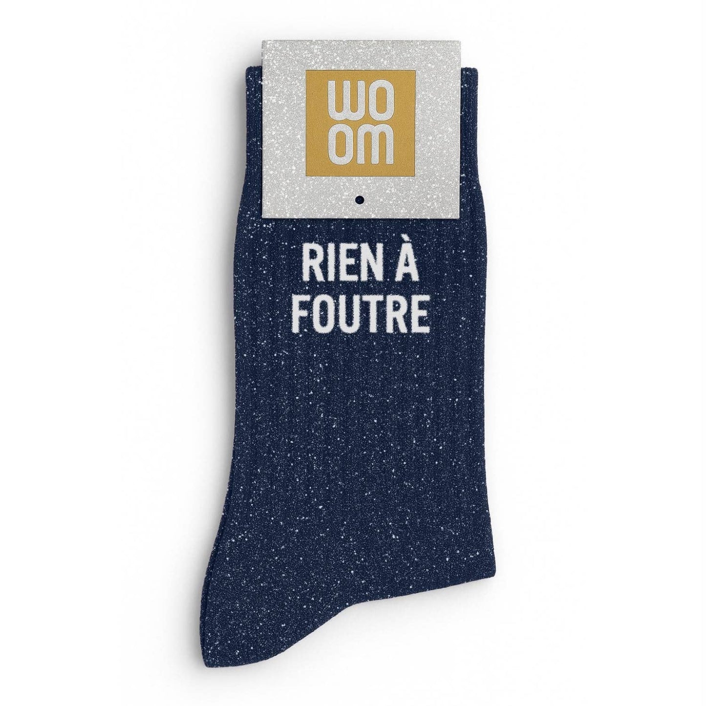 Chaussettes à Paillettes à Message "Rien à Foutre" - Marine
