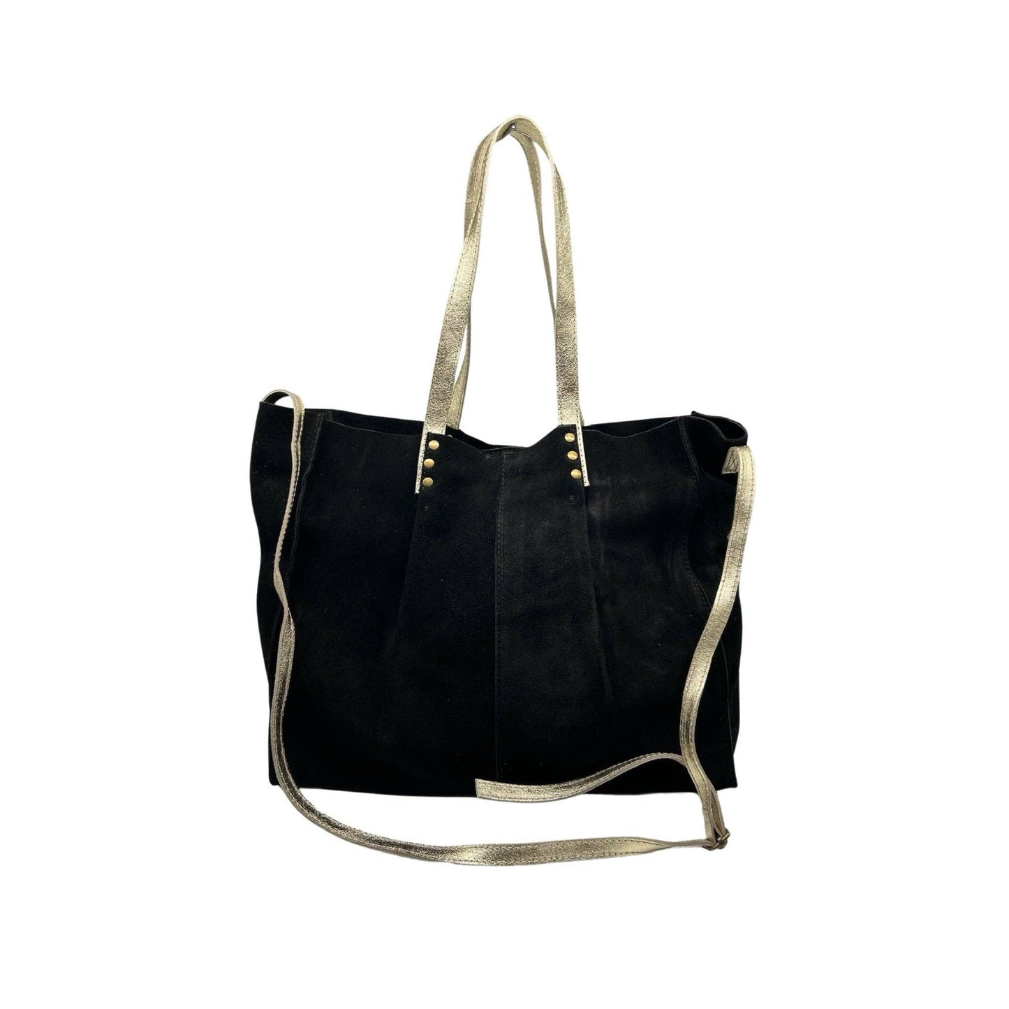 SAC EPAULE CUIR SUEDE GISELA: NOIR