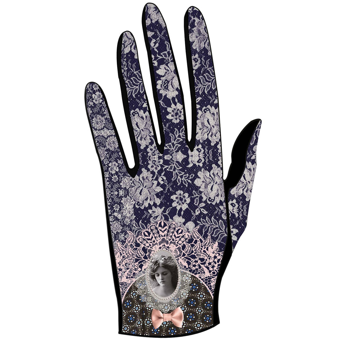 Gants avec empiècements cuir GLADYS: M – photo principale – Miss Cappuccino