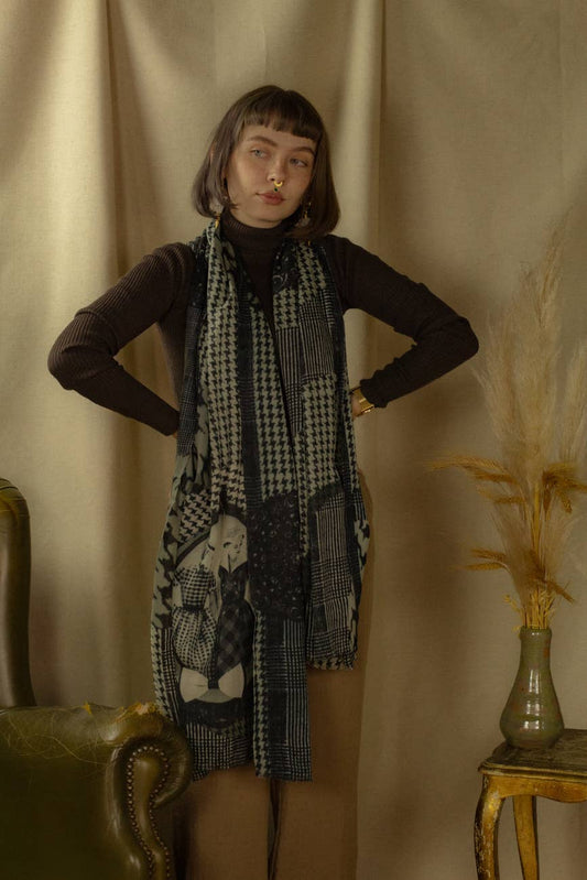 FOULARD Grande écharpe cachemire 200x70cm, imprimé KARL