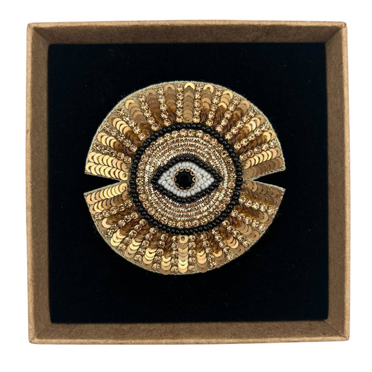 Broche brodée Œil de rayon de soleil