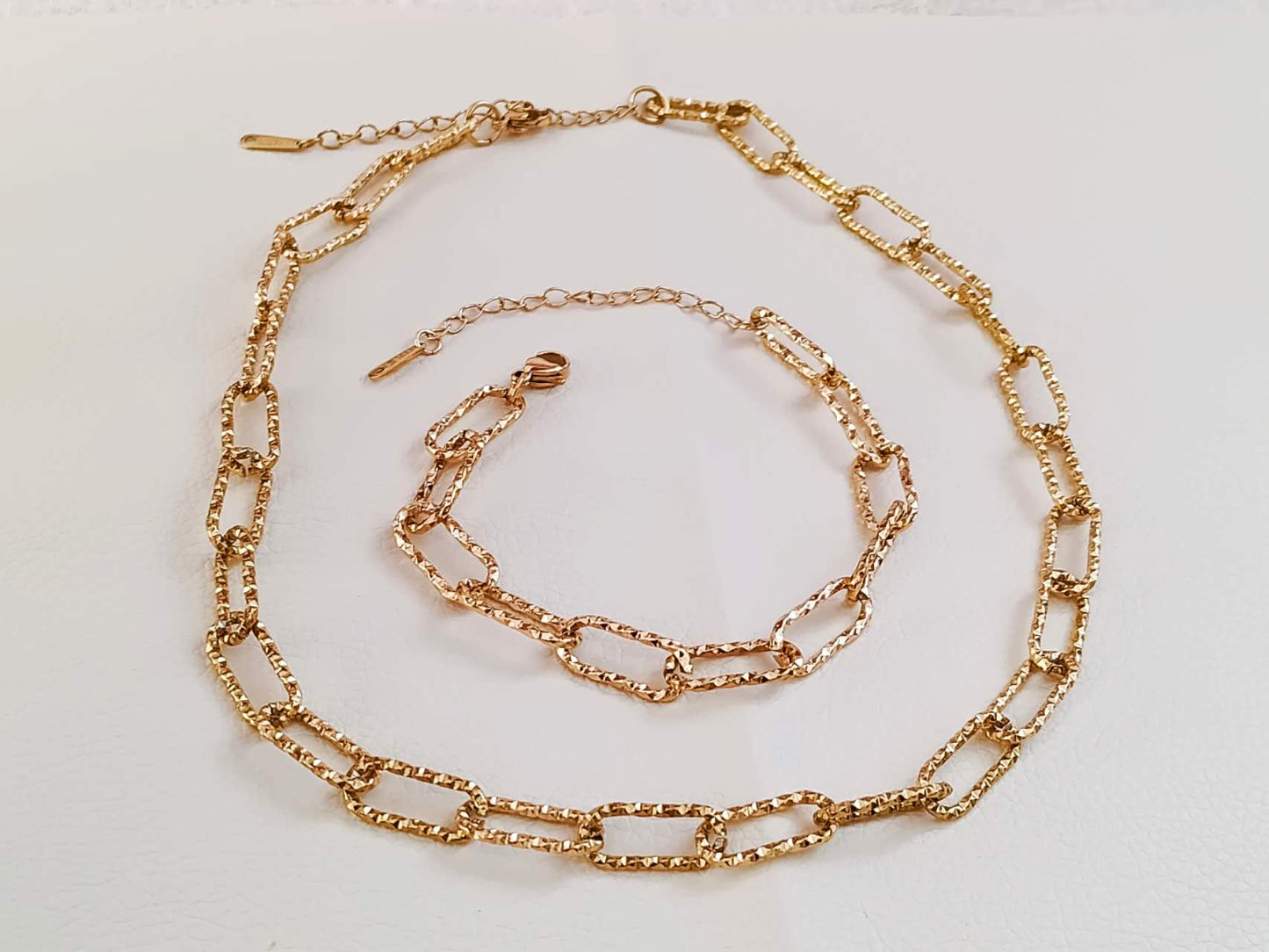 bracelet en acier, plaqué or 18 carats PVD