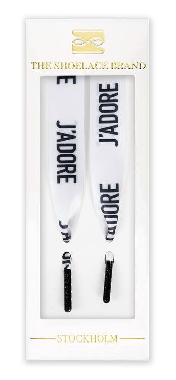 J’adore – Lacets de déclaration avec embouts métalliques noirs: 120 cm/47,2 pouces