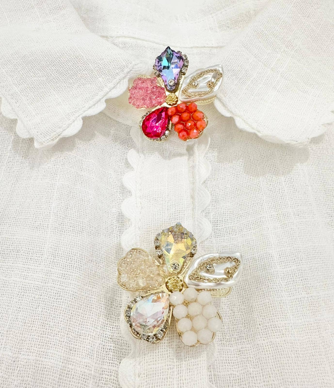 Bijou de  bouton Camille: Beige