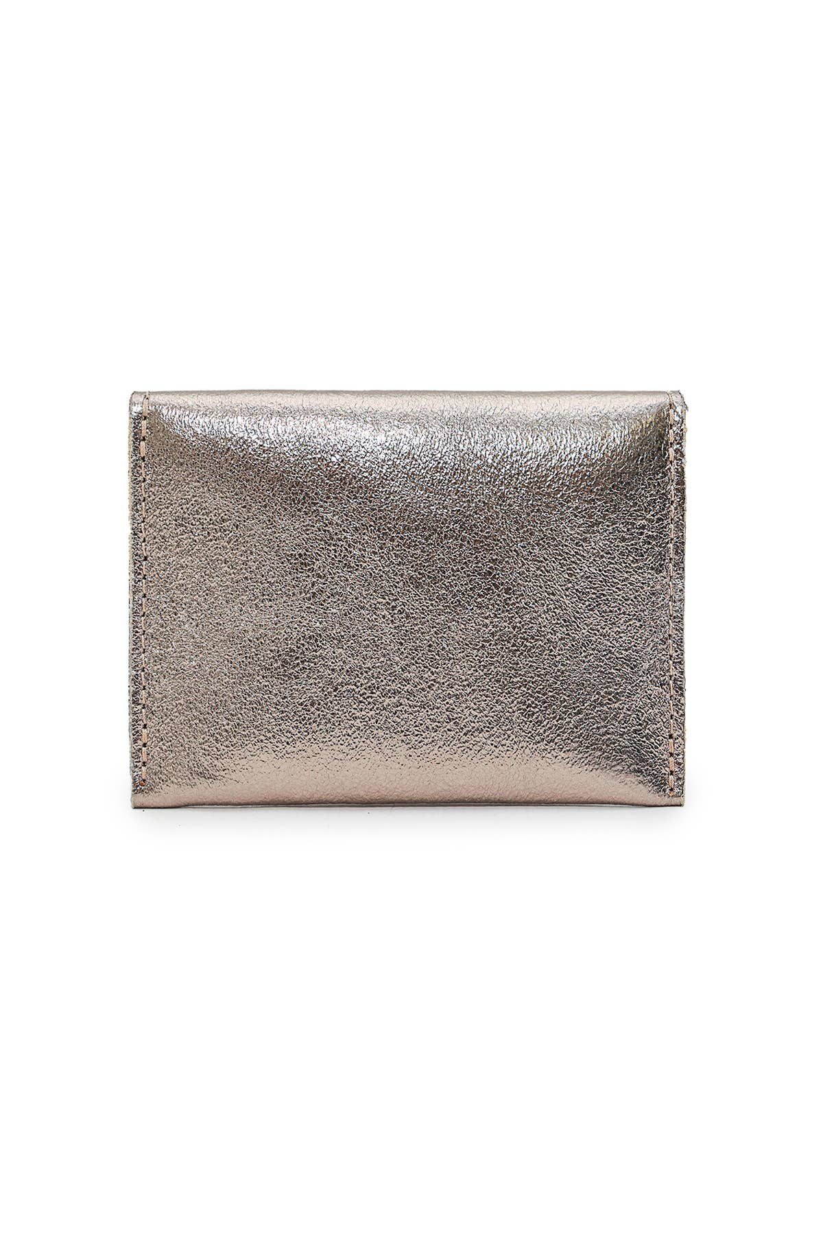 Porte-monnaie cuir Petite Maroquinerie  LEINA METAL Argent