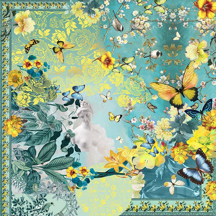 Carré en modal 70x70cm APHRODITE CITRON