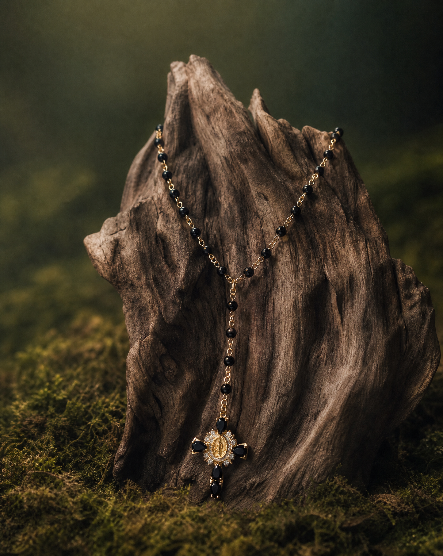 Collier chapelet de minuit: Agate