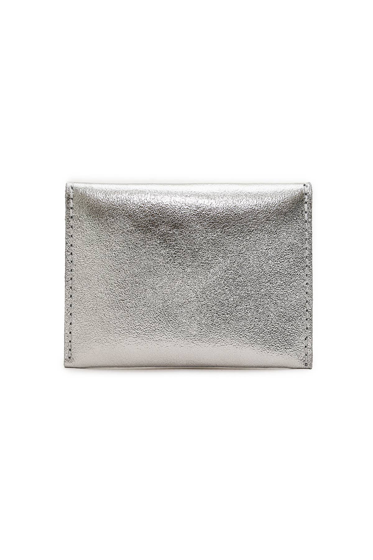 Porte-monnaie cuir Petite Maroquinerie  LEINA METAL Argent